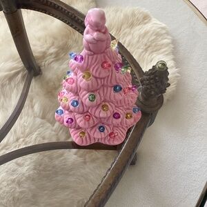 Easter Bunny Ceramic Multi Color Pink Light Up Tree
